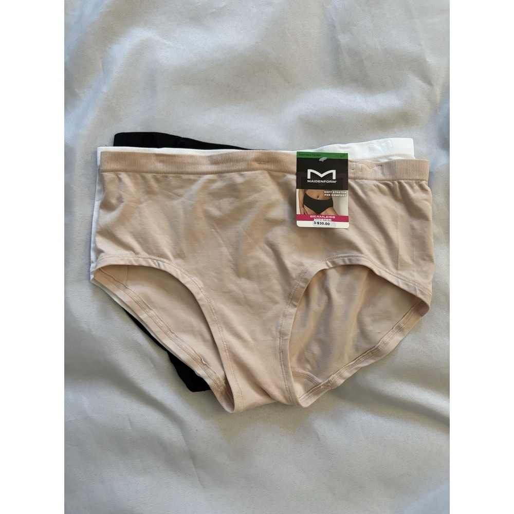 NEW Maidenforn Seamless Hipster Underwear DM2308 3 Pair Womens Large Multicolor